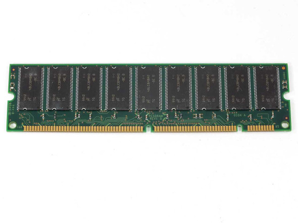 Micron MT18LSDT1672AG 128MB PC100 ECC SDRAM DIMM – rear component side showing memory chips across the PCB