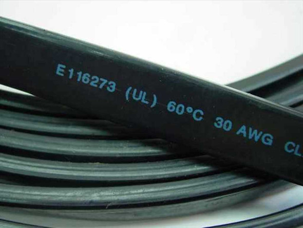 Close-up of Digital BC26V-25 cable jacket printing: E116273 UL 60°C 30 AWG markings visible