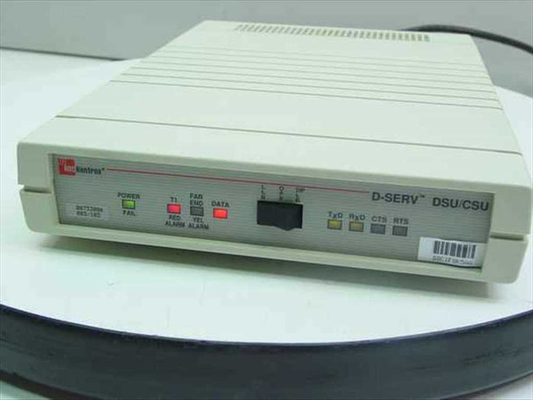 Kentrox D-Serv 78222 DSU/CSU – front panel showing POWER, T1, ALARM, DATA LEDs and TxD RxD CTS RTS indicators