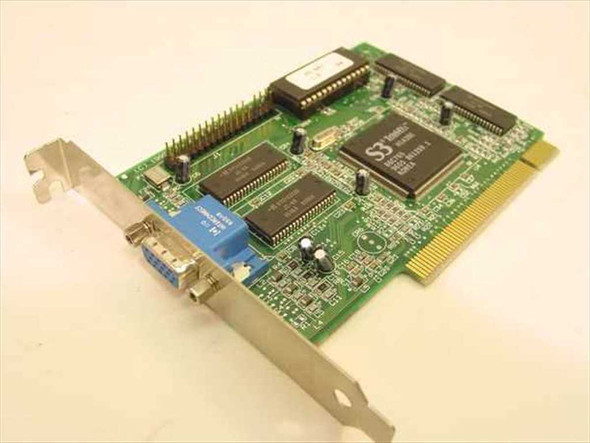 STB Systems S3 Trio64V+ 86C765 PCI video card front view showing VGA output port and PCB components