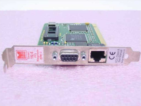 Madge Smart 16/4 PCI Ringnode card — bracket side view showing DB-9 and RJ-45 connectors with Madge logo label reading '16/4 Ringnode'