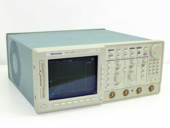 Tektronix TDS520C 500MHz digitizing oscilloscope – front panel three-quarter view showing display and controls