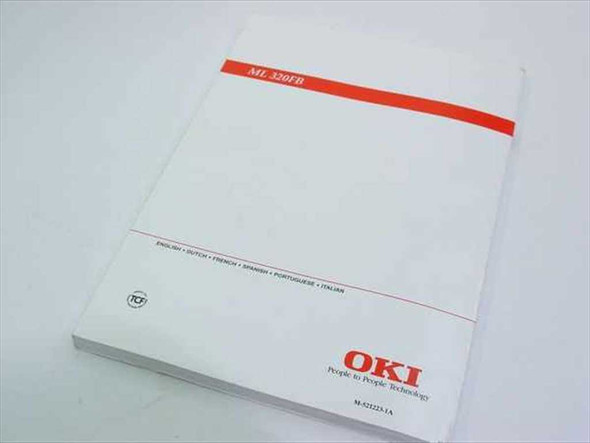 OKI ML 320FB Set Up Guide manual back cover showing multilingual language listing and part number M-521223-1A