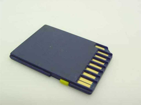 Lexar Platinum SD512-32 512MB SD Card – rear view showing gold contact pins