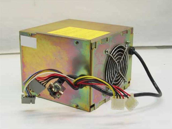 Mitsubishi Electric PC12-UB power supply – side view showing cooling fan and Molex output connectors with cable switch