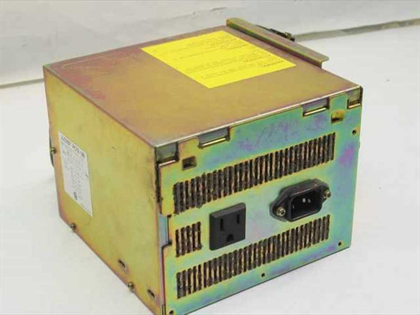 Mitsubishi Electric PC12-UB power supply – rear panel showing IEC C14 AC inlet and NEMA pass-through outlet