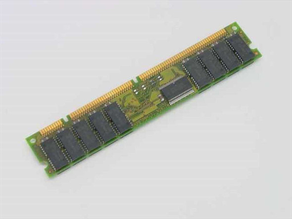 Micron MT18LD472G-6X 32MB 168-Pin EDO DIMM memory module — angled view of reverse side showing chip layout and PCB