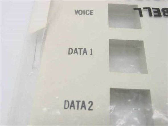 Hubbell FPL13VD1D2 wall plate face showing three labeled keystone openings: Voice, Data 1, Data 2