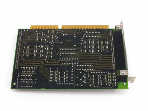 Model ET REV C1 ISA I/O board — solder side (PCB bottom) showing trace layout and edge connector fingers