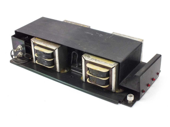 Datatel DCP1110 Transformer Module – right-side angled view showing dual transformer cores and green PCB base