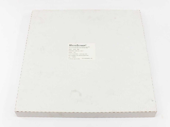 MicroScreen DC15X15 aluminum screen printing frame – top view of white cardboard backing with MicroScreen label