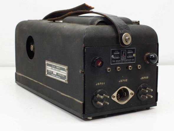 Brush Development BL-202 oscillograph – right-side and rear panel view showing J3711, J3712, J3713 connectors and controls