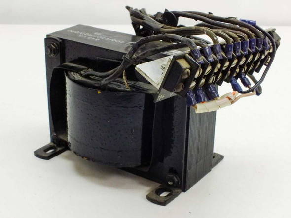 Unbranded 11064 Toroidal Transformer 345VA – front-left view showing toroidal core, wire leads, and mounting base