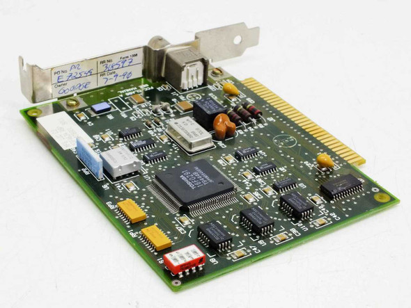 IBM 53F4634 ISA 3270 emulation card — top view of solder side showing handwritten ID label and main Toshiba controller chip