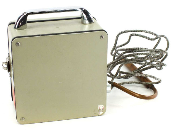 Dickson DT4-150C-B-7-P-1-A portable chart recorder rear panel view showing metal case and carry handle