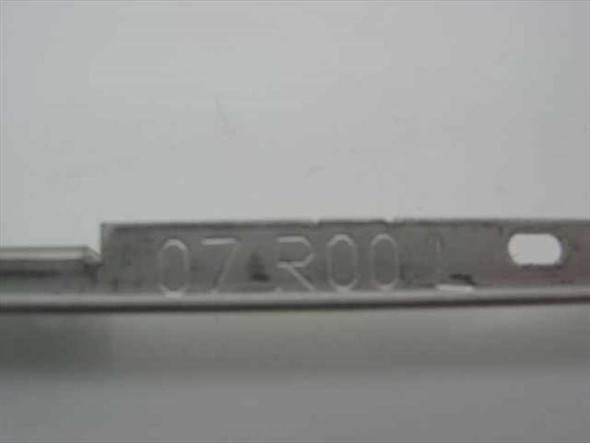 Time PWA-8375 07 R00L LCD left hinge bracket – close-up of stamped part number 07 R00L on metal rail