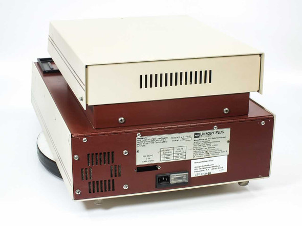 API UniScept Plus 6170-01 Autoreader – rear panel view showing power inlet, RS-232-C data port, ventilation slots, and rating label
