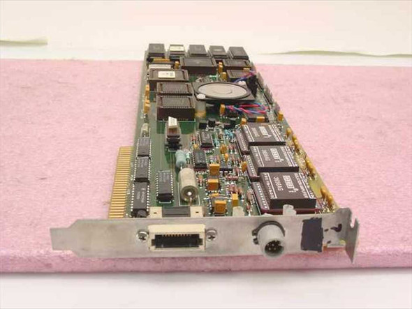 Ventritex 2000373 Isolation Amplifier Card PCB 3000172 – angled top view showing component side with ISA edge connector and bracket