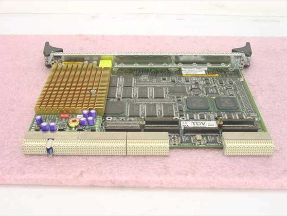 Sun CP2060-500 Netra CP2060 cPCI 6U Controller Board – top-down view showing UltraSPARC IIe processor module, memory DIMM slots, onboard ICs, and rear backplane connectors