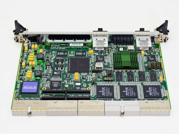 Znyx Networks ZX4500 cPCI Ethernet Switch Module — reverse PCB view showing label, memory ICs, and board layout