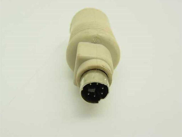 PS/2 Male to AT DIN-5 Female keyboard adapter – front view showing 5-pin PS/2 mini-DIN male connector pins