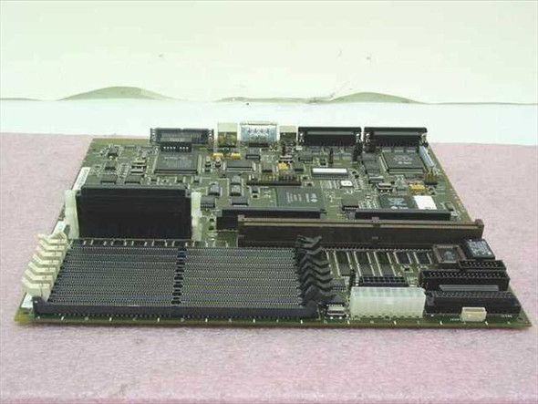 Sun Microsystems 370-2351 system board top view showing multiple SIMM memory slots, main processor area, and expansion connectors