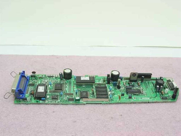 Okidata 4YA4042-1439 interface card — full top view showing PCB layout, ICs, capacitors, and edge connector