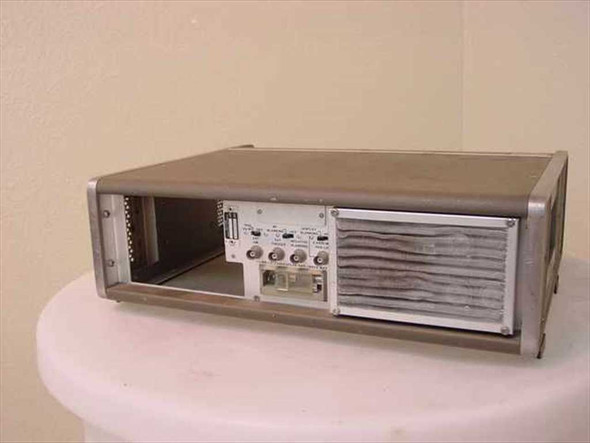 HP 8620B Sweep Oscillator rear panel showing BNC connectors and ventilation grille
