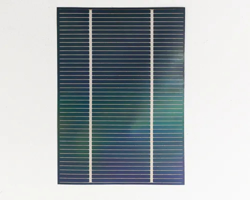 Solopower SP3 CIGS flexible thin-film solar cell front face showing full grid pattern and busbar layout