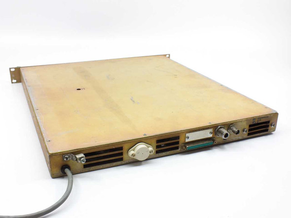 LNR 506010030 Downconverter – rear panel view showing N-type RF connector, D-sub connector, and cooling vents