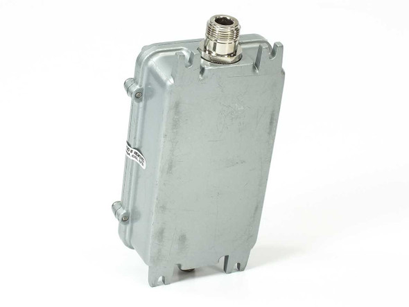 DX Antenna DSA-543 Down Converter – side and top view showing N-type input connector on top