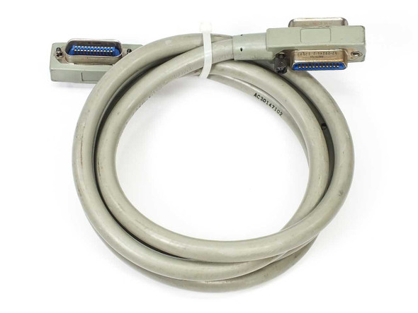 Amphenol AC30147102 GPIB HPIB cable full length coiled view showing both 24-pin Micro-D connectors