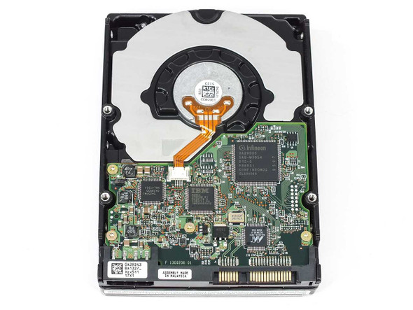 Hitachi Deskstar HDS722525VLSA80 — PCB/controller board view showing circuitry and SATA connector