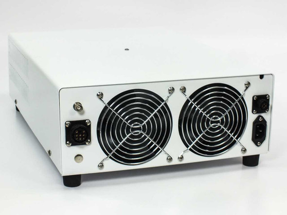CAE Ultrasonics MicroSonik 170kHz Ultrasonic Generator – rear panel showing dual cooling fans, multi-pin circular connector, XLR connector, and IEC AC inlet