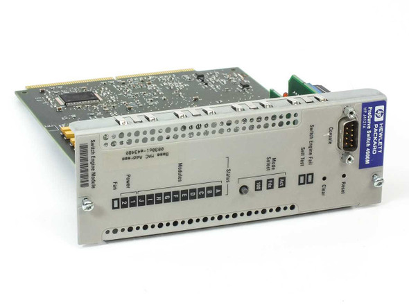 HP J4121A ProCurve Switch 4000M Switch Engine Module – angled front-left view showing faceplate and PCB