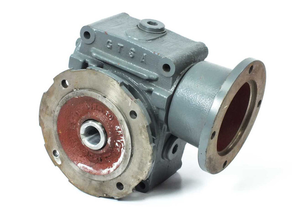 Girard Transmissions 45USX2/30 GTSA worm gearbox – left-side angle view showing input flange and output bore