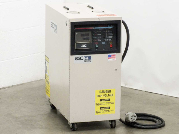 AEC Application Engineering TDWF7M09S4 True Temp temperature control unit – front three-quarter view showing control panel and high voltage warning label