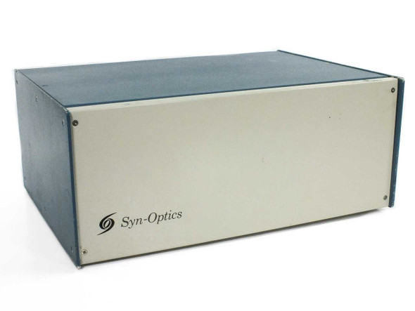Syn-Optics AFS3000D Optical Head Control Unit – front panel view showing beige and blue enclosure with Syn-Optics logo