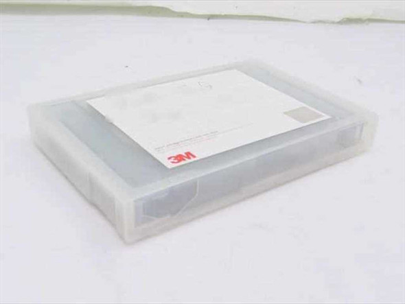 3M Magnus 1.0 GB Data Cartridge in clear protective plastic storage case, top view showing label side down