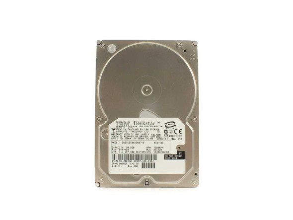 IBM Deskstar IC35L060AVER07-0 60GB ATA/IDE hard drive – top label view showing model and specs