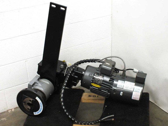 Winsmith E30 MDSX indexing drive with Baldor ZDM3581T 1HP motor – full assembly right-side view showing reducer, motor, and mounting bracket