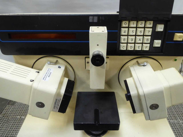 Rudolph Research AutoEL 135A5C – close-up of optical measurement arms, sample stage, and front-panel keypad