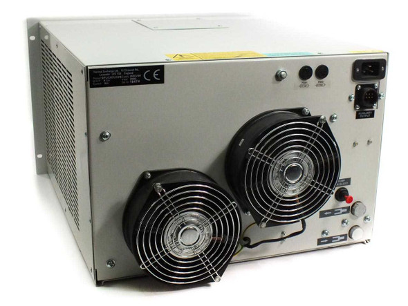 Thermal Exchange SPL/CR7U12/S chiller — rear panel showing dual cooling fans, power inlet, auxiliary output connector, and pump/air bleed controls