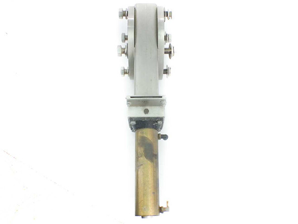 GNB G3PSO vacuum gate valve – top/side view showing stainless steel flange face with bolt pattern and brass actuator assembly