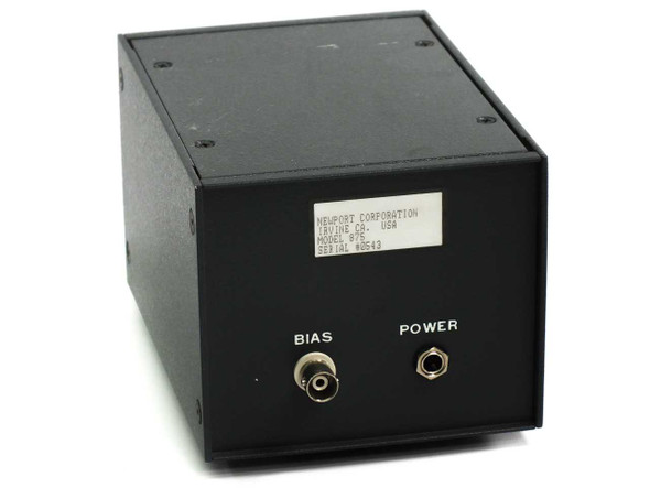 Newport 875 PIN Photodiode Supply – rear panel with BIAS BNC connector and POWER BNC connector, label reading Newport Corporation Irvine CA USA Model 875