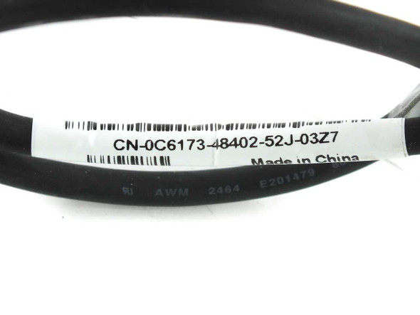 Dell C6173 cable label showing part number CN-0C6173-48402-52J-03Z7, Made in China, and UL AWM 2464 rating