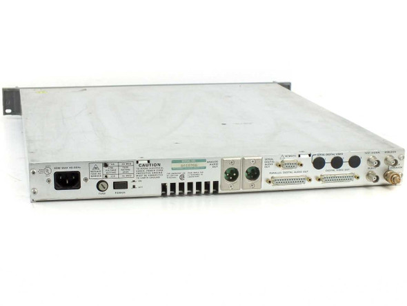 Tektronix TSG-170D Digital Composite Generator — rear panel view showing IEC AC inlet, XLR analog audio output, D-sub connectors, and BNC outputs