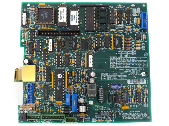 Kronos 6600186-999 System 400 Ethernet Main Board – top view showing component side with ICs and label