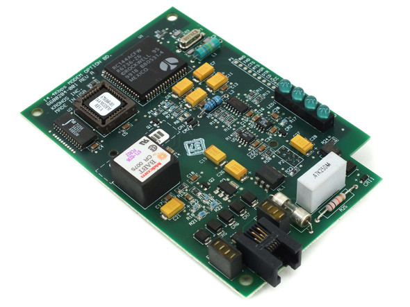 Kronos 6600204-001 14.4Kbps Modem Option Board – front component side with Rockwell modem IC and relay visible