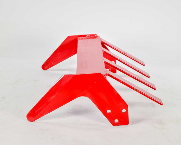 R&R Products R250359 sod cutting blade, angled end view showing tine fingers and mounting feet